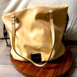 Victoria's Secret 11" Bare Vegan Leather Cinch 2 Handle Shoulder Hobo Bag NWOT